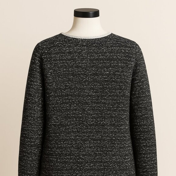 Cynthia Rowley Women’s Speckled Knit Sweater – Black & White – Size XL - Picture 3 of 5
